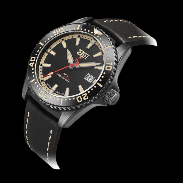 REEF X AUTOMATIC DIVER - VINTAGE BLACK ON BLACK DLC STEEL 43MM