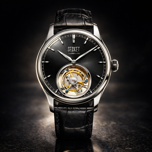 TOURBILLON Stainless Steel Case Black 42MM