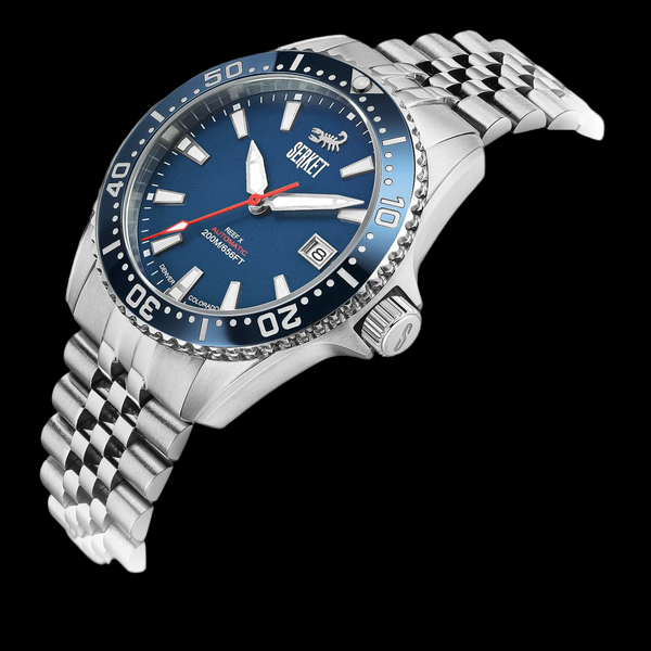 REEF X AUTOMATIC DIVER Navy Blue 43MM 5-Link Bracelet