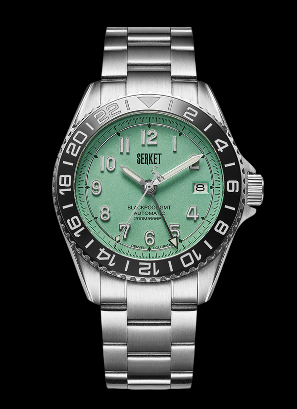 BLACKPOOL GMT AUTOMATIC-Mint Green Steel 40MM