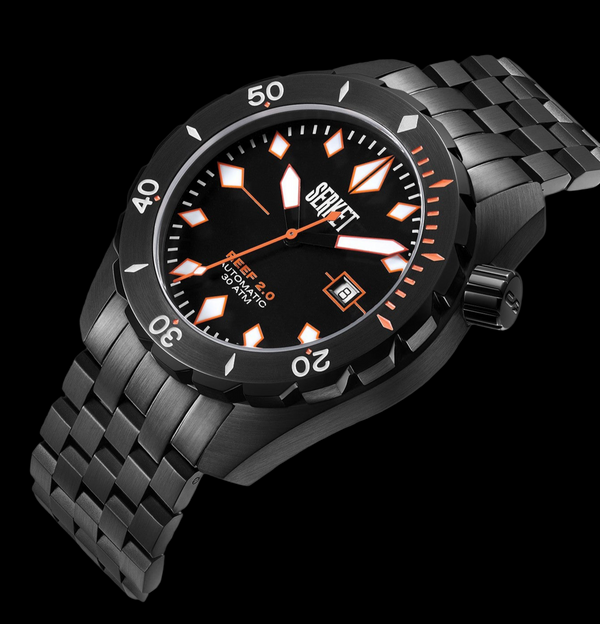 REEF 2.0 DIVER SWISS AUTOMATIC 30ATM-Black PVD Diving Watch 46MM