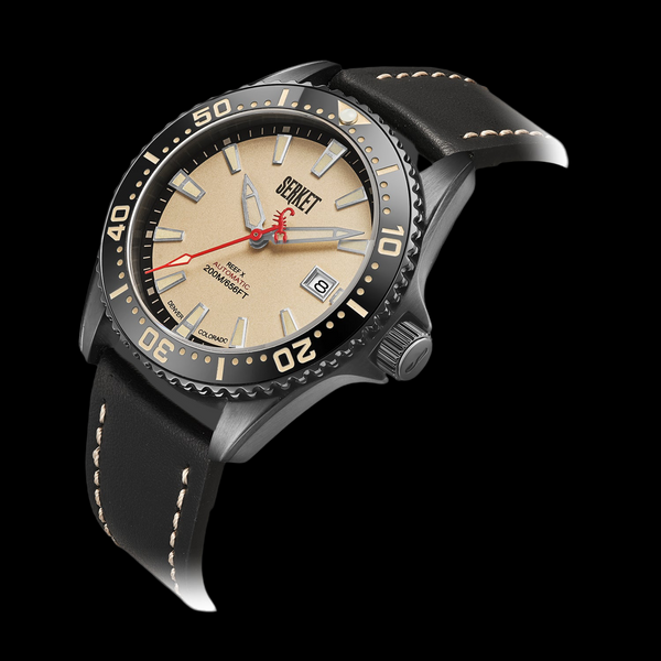REEF X AUTOMATIC DIVER - VINTAGE BEIGE BLACK DLC STEEL 43MM