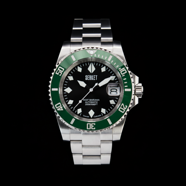 REEF MARIANA DIVER - Black Dial Green Bezel 40MM