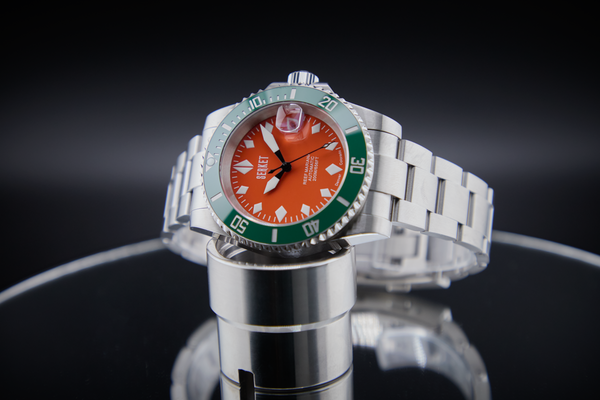 REEF MARIANA DIVER - Orange Dial Green Bezel 40MM